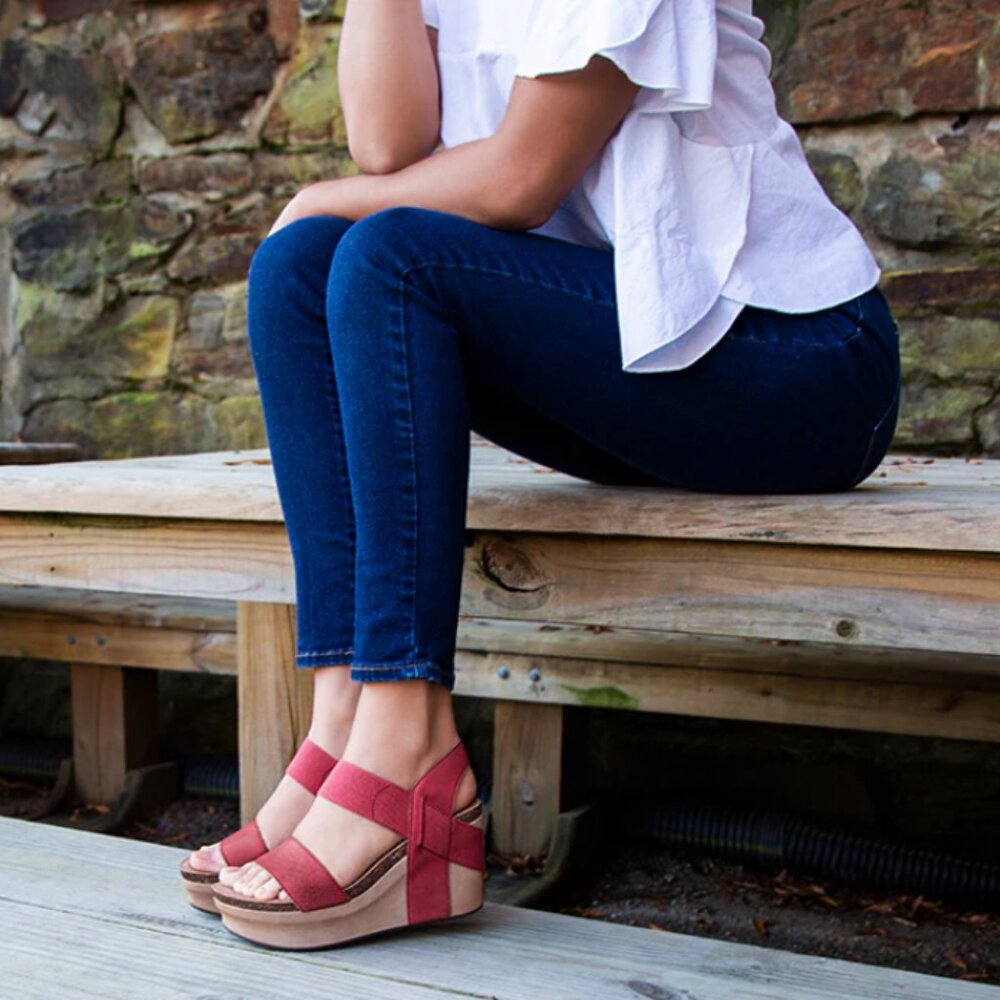 OTBT Wedge Red Sandals